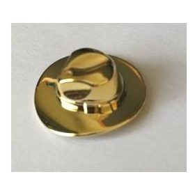   61506 Chrome Gold Minifig, Headgear Hat, Wide Brim Outback Style (Fedora)  Custom Chromed by BUBUL