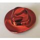 Chrome-RED Minifig, Headgear Hat, Wide Brim Outback Style (Fedora)  part 61506 Custom Chromed by BUBUL