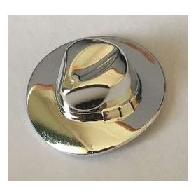   Chrome Silver Minifig, Headgear Hat, Wide Brim Outback Style (Fedora)  61506 Custom Chromed by BUBUL