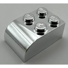   6215 | Chrome Silver Brick, Modified 2 x 3 with Curved Top | Custom Chromed by BUBUL