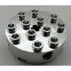 6222 Chrome Silver Brick, Round 4 x 4 with 4 Side Pin Holes and Center Axle Hole  Custom Chromed by BUBUL