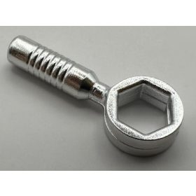   6246d or 11402i Chrome Silver Minifig, Utensil Tool Box Wrench - 6-Rib Handle  6246d or 11402i Custom Chromed by BUBUL