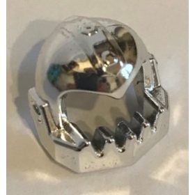   62697 Chrome Silver Minifigure, Headgear Helmet Chin Guard Oversized Jagged Custom Chromed by BUBUL
