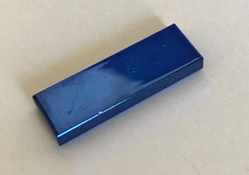 63864 | Chrome BLUE Tile 1 x 3 | Custom Chromed by BUBUL