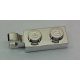 63868 Chrome Silver Plate, Modified 1 x 2 with Clip Horizontal on End  Custom Chromed by BUBUL