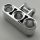 63869 Chrome Silver Technic, Axle and Pin Connector Perpendicular Triple  63869 Custom Chromed by BUBUL