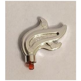   64647_Chrome Silver Minifig, Plume Feather Triple Compact / Flame / Water  64647 Custom Chromed by BUBUL