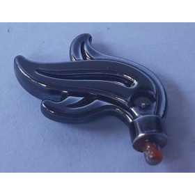   64647 Chrome TITAN Black Minifig, Plume Feather Triple Compact / Flame / Water Custom Chromed by BUBUL