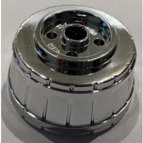   64951 Chrome Silver Container, Barrel Half Large with Axle Hole  Custom Chromed By BUBUL