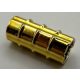 6538 Chrome Gold Technic, Axle Connector 2L (Ridged with x Hole x Orientation)  6538b Custom Chromed by BUBUL