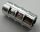 Chrome Silver Technic, Axle Connector 2L (Ridged with x Hole x Orientation)  6538b Custom Chromed by BUBUL