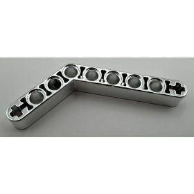   6629 Chrome Silver Technic, Liftarm 1 x 9 Bent (6 - 4) Thick  Part: 6629 Custom chromed by Bubul