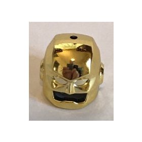   67583 Chrome GOLD  Minifigure, Headgear Helmet Mask with Ear Protectors, Eyes and Mouth Slit and Hole on Top Custom chromed by BUBUL