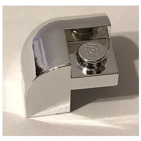  67810 Chrome Silver Slope, Curved 2 x 2 x 1 1/3 Corner with Recessed Stud  Custom Chromed by BUBUL
