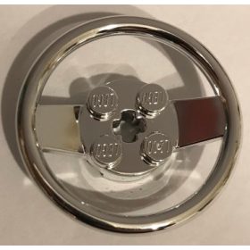   67811 Chrome Silver Vehicle, Steering Wheel with 2 x 2 Center Custom Chromed by BUBUL