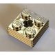 71752 Chrome Silver Brick, Modified 2 x 2 x 2/3 Ribbed with Axle Hole Custom chromed by Bubul