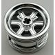 7301 Chrome Silver Wheel Shelby 30.4mm D. x 20mm with Axle Hole, 6 Curved Spokes and Spinner Cap  Custom Chromed by BUBUL