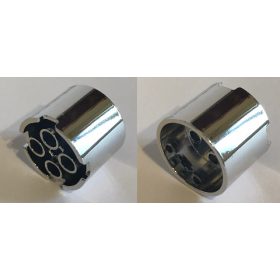   73111 Chrome Silver Brick, Round 3 x 3 x 2 with Recessed Center and Axle Hole Custom Chromed by BUBUL