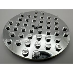   74611 Chrome Silver Plate, Round 8 x 8 with Hole Custom Chromed by BUBUL