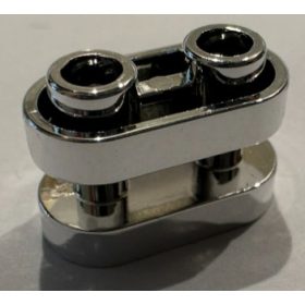   77808 Chrome Silver Brick, Round 1 x 2 with Hollow Studs and Open Center with Bars Custom Chromed by BUBUL