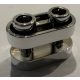 77808 Chrome Silver Brick, Round 1 x 2 with Hollow Studs and Open Center with Bars Custom Chromed by BUBUL