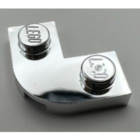   79491 Chrome Silver Plate, Round Corner 2 x 2 with 1 x 1 Cutout Custom Chromed by BUBUL