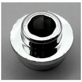   85861 Chrome Silver Plate, Round 1 x 1 with Open Stud  Custom Chromed by Bubul