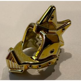   85942 Chrome Gold Minifigure, Headgear Helmet Spiked Top with Grille and Open Front and Back Custom chromed by Bubul