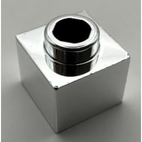   86996  | Chrome Silver Brick, Modified 1 x 1 x 2/3 with Open Stud  | Custom Chromed by Bubul