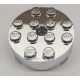 87081Chrome Silver Brick, Round 4 x 4 with Hole Custom Chromed by BUBUL