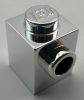 87087 | Chrome Silver Brick, Modified 1 x 1 with Stud on 1 Side | Custom Chromed by Bubul