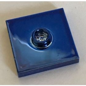   87580 Chrome Blue Plate, Modified 2 x 2 with Groove and 1 Stud in Center (Jumper)  87580 or 23893 Custom chromed by BUBUL