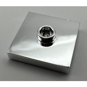   87580 Chrome Silver Plate, Modified 2 x 2 with Groove and 1 Stud in Center (Jumper)  87580 or 23893 Custom chromed by BUBUL