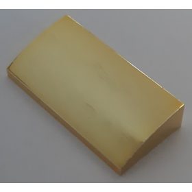   88930 Chrome GOLD Slope, Curved 2 x 4 x 2/3 No Studs with Bottom Tubes 61068 Custom chromed by Bubul