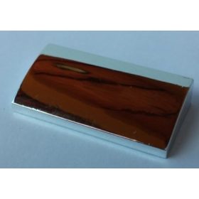   88930 Chrome Silver Slope, Curved 2 x 4 x 2/3 No Studs with Bottom Tubes 61068 Custom chromed by Bubul