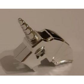   89524 | Chrome Silver Horse Battle Helmet, Stud on Top and 3 Neck Plates (Unicorn) | Custom Chromed by Bubul