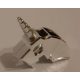 89524 | Chrome Silver Horse Battle Helmet, Stud on Top and 3 Neck Plates (Unicorn) | Custom Chromed by Bubul