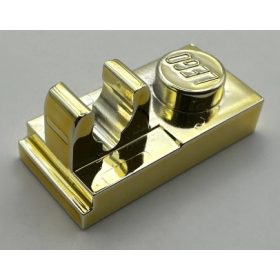   92280 Chrome Gold Plate, Modified 1 x 2 with Clip on Top 44861 Custom Chromed by BUBUL
