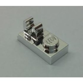   92280 Chrome Silver Plate, Modified 1 x 2 with Clip on Top 44861 Custom Chromed by BUBUL