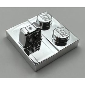   92582 Chrome Silver Hinge Plate 2 x 2 Locking with 1 Finger on Top 53968  Custom Chromed by BUBUL