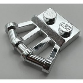   92692 | Plate, Modified 1 x 2 with Angled Bar Handles on Side | Custom Chromed by Bubul