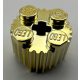 92947 | Chrome Gold Brick, Round 2 x 2 with Flutes (Grille) and Axle Hole | Custom Chromed by BUBUL