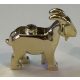 95341 Chrome Gold Goat with Black Eyes and Dark Tan Horns Pattern Custom chromed by Bubul