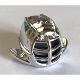  98130 Chrome Silver Minifigure, Headgear Ninjago Kendo Helmet  Custom Chromed by BUBUL