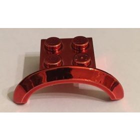   Chrome-RED Vehicle, Mudguard 4 x 2 1/2 x 1 with Arch Round  part  98282 Custom chromed by BUBUL