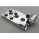 98285 | Chrome Silver Hinge Plate 2 x 4 with Pin Hole and 3 Holes - Bottom | Custom Chromed by Bubul