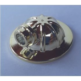   98289 Chrome Gold Minifig, Headgear Helmet Mining with Head Lamp  Custom chromed by BUBUL