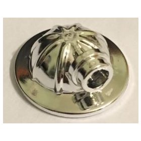   98289 Chrome Silver Minifig, Headgear Helmet Mining with Head Lamp Custom chromed by BUBUL