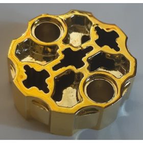   98585 Chrome GOLD Hero Factory Weapon Barrel with 2 Pin Holes and 3 Axle Holes  98585 or 31511 Custom chromed by Bubul