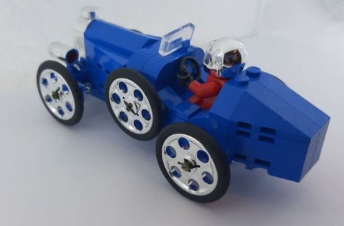 Blue Bugatti Buildable Set with Chromed parts